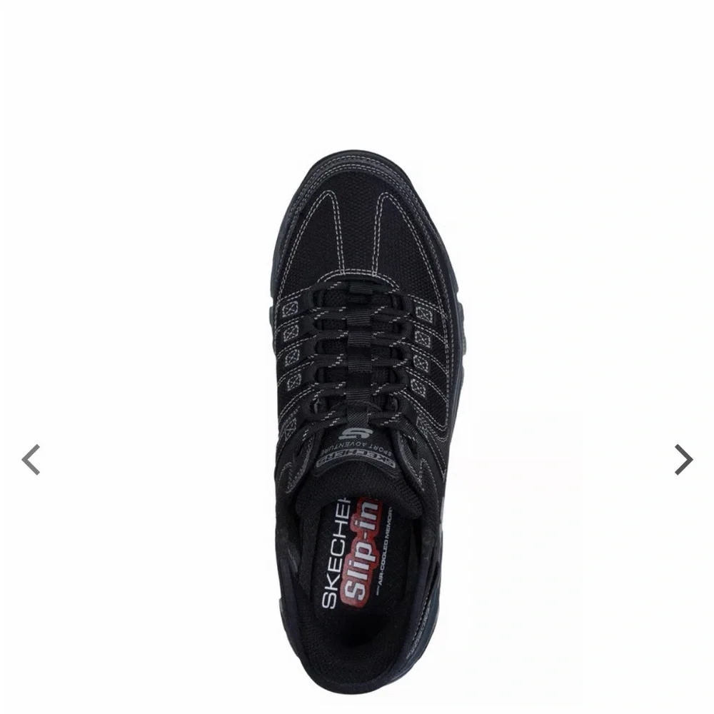 Skechers Men's Black and Dark Gray Slip-On Athletic Sneaker